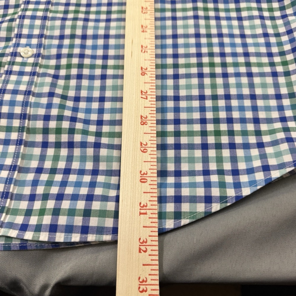 LL Bean Shirt Mens M Tall Blue Plaid Check Traditional Fit Casual Outdoor Preppy - Picture 8 of 9